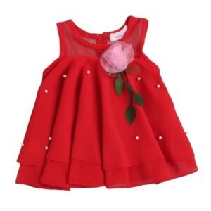 Hopscotch Baby Girls Knee Length Casual Dresses in White Color