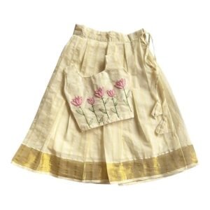 Picksparrow Baby Girl Pattu pavadai/Lehenga Choli/Hand-embroidered Traditional Ethnic Dress